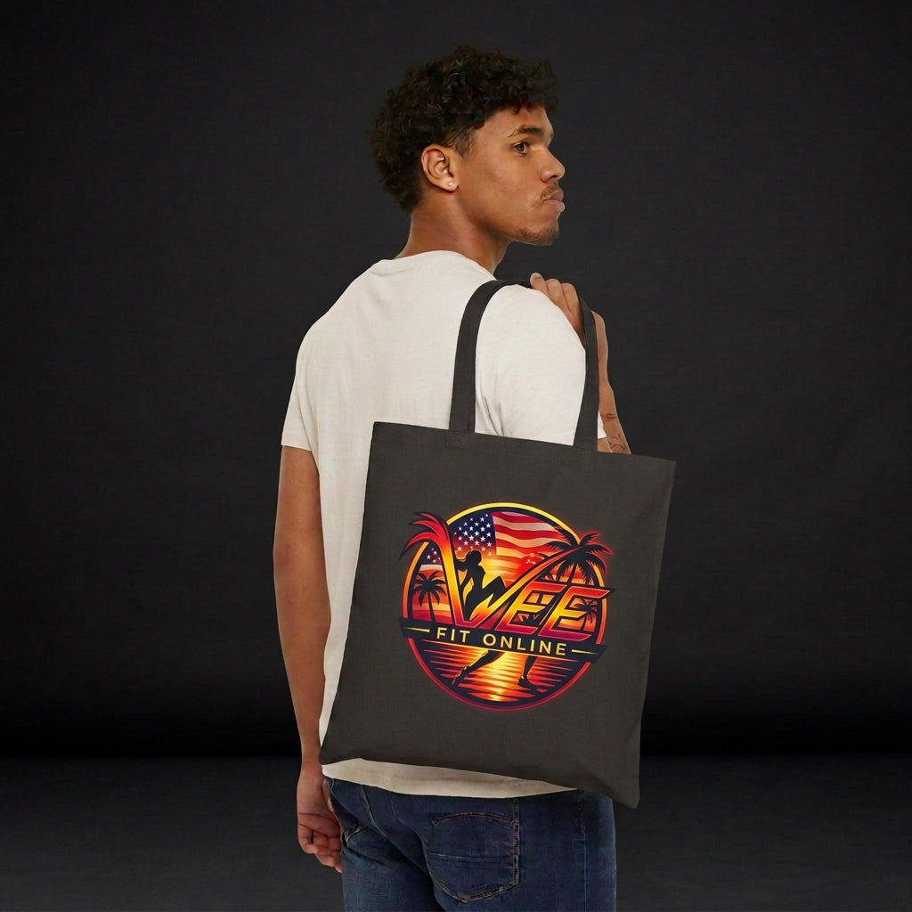 Rock Music Graphic Cotton Canvas Tote Bag