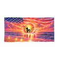 American Flag Sunset Beach Towel